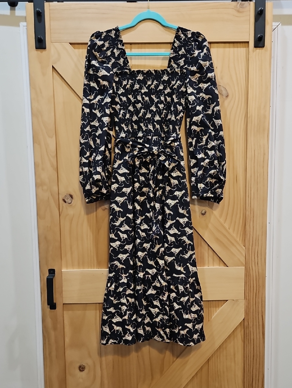 NWT | Leota Smocked Cheetah Leopard Big Cat Print Dress | Small